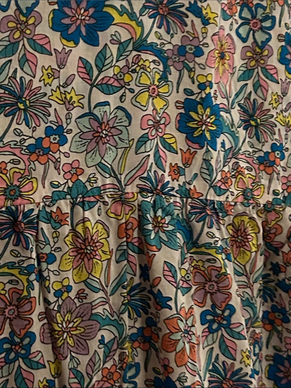 Boden Floral Tiered Maxi Dress in Blue, Pink, Yellow - Picture 4 of 4